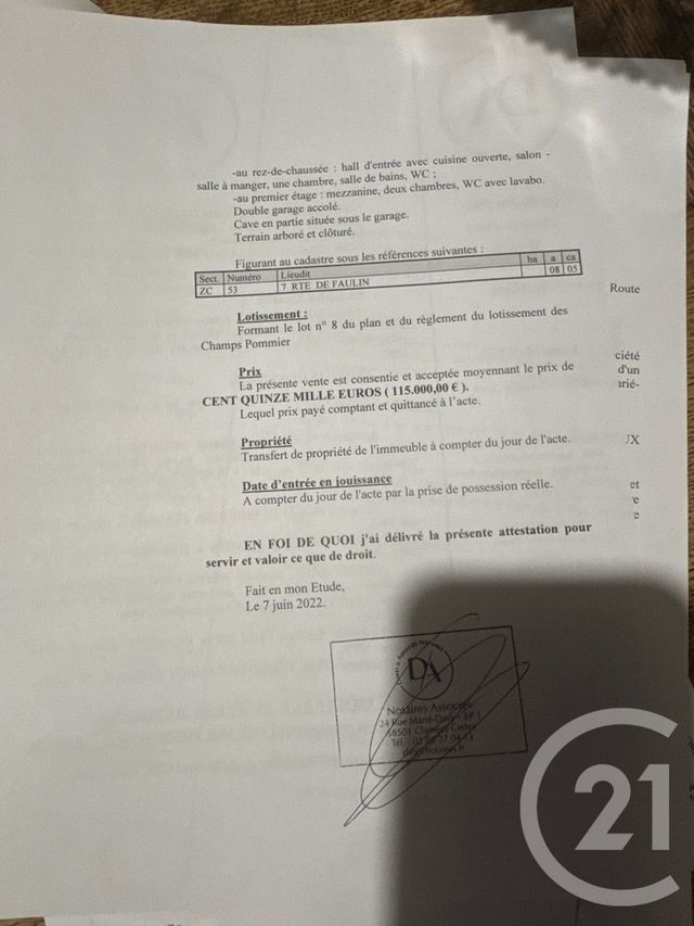 maison à vendre - 4 pièces - 109.63 m2 - LUCY SUR YONNE - 89 - BOURGOGNE - Century 21 Agence Ducreux